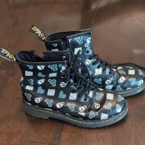 Dr. Martens Black Boots "Playing Card" Design